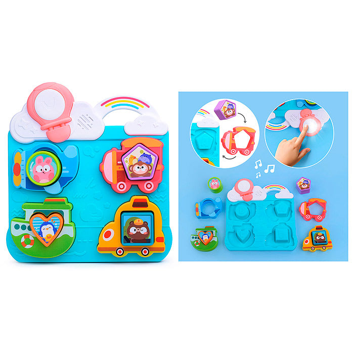 Jucărie Educativă Busy Board cu Muzică și Lumini, Sortare Forme, Huanger