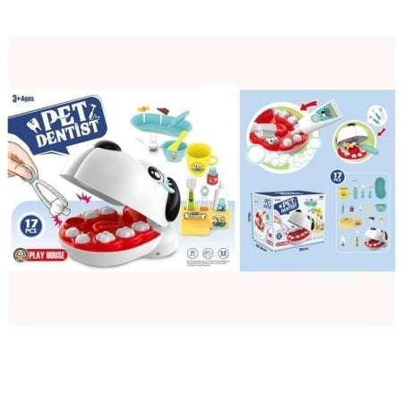 Jucarie Interactiva - Pet Dentist cu 17 Piese pentru Micii Stomatologi