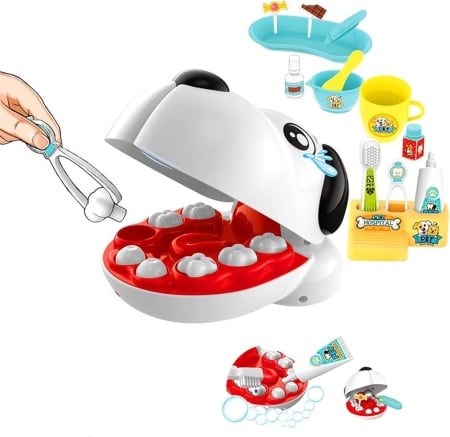 Jucarie Interactiva - Pet Dentist cu 17 Piese pentru Micii Stomatologi