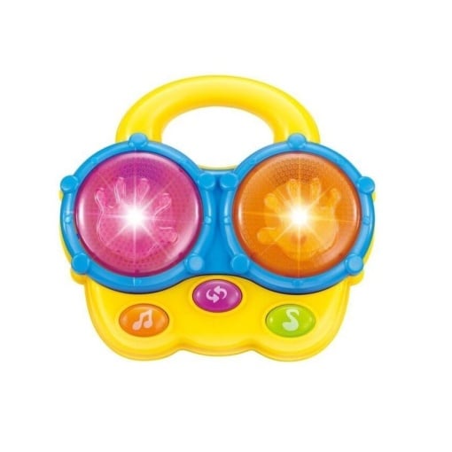 Jucarie pentru copii 18 luni+ Tobe cu Lumini si Sunete, galben/albastru