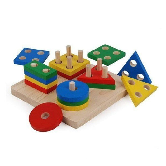 Forme geometrice din lemn de sortare