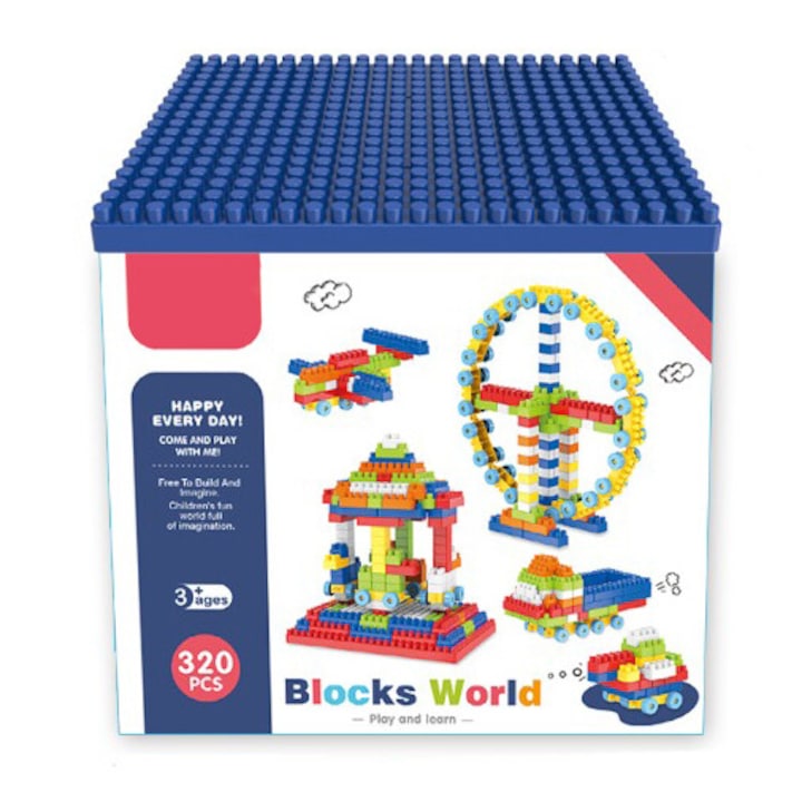 Set 320 de piese de construit Blocks World SOLTOY®