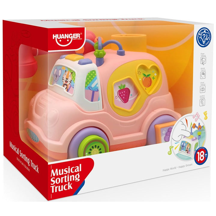 Jucarie interactiva de sortare Mappy Camionul cu sunete, roz