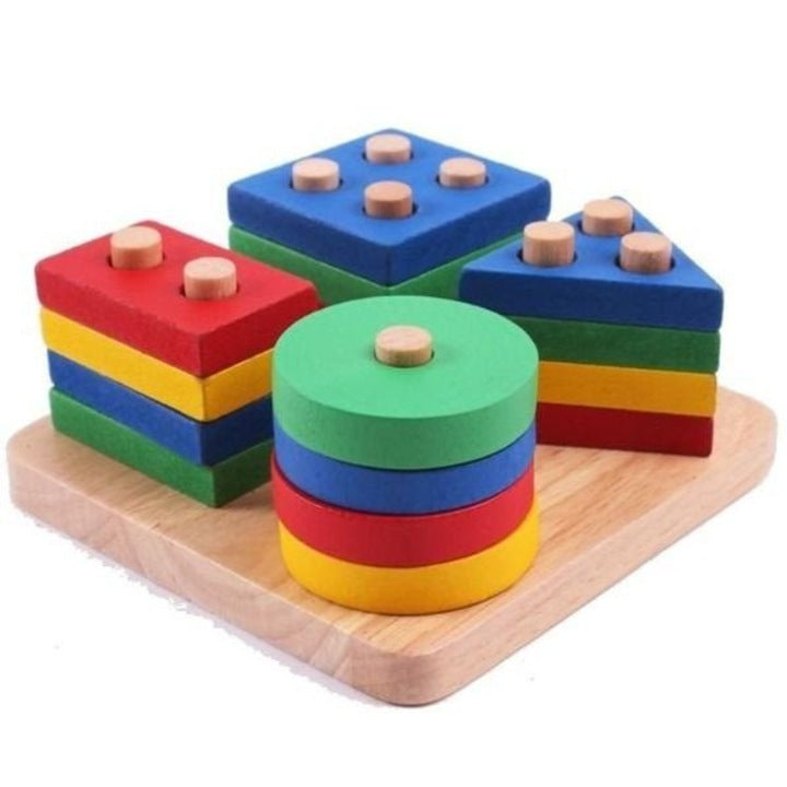 Forme geometrice din lemn de sortare