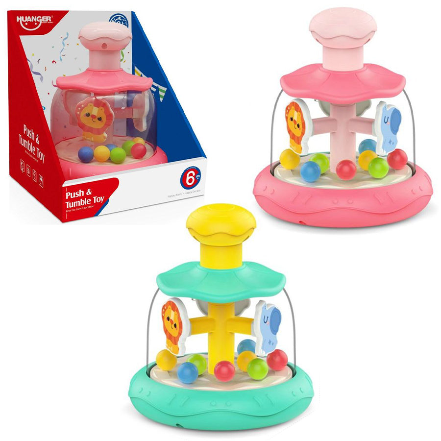 Jucarie muzicala de dezvoltare pentru copii – Carusel muzical, roz si albastru