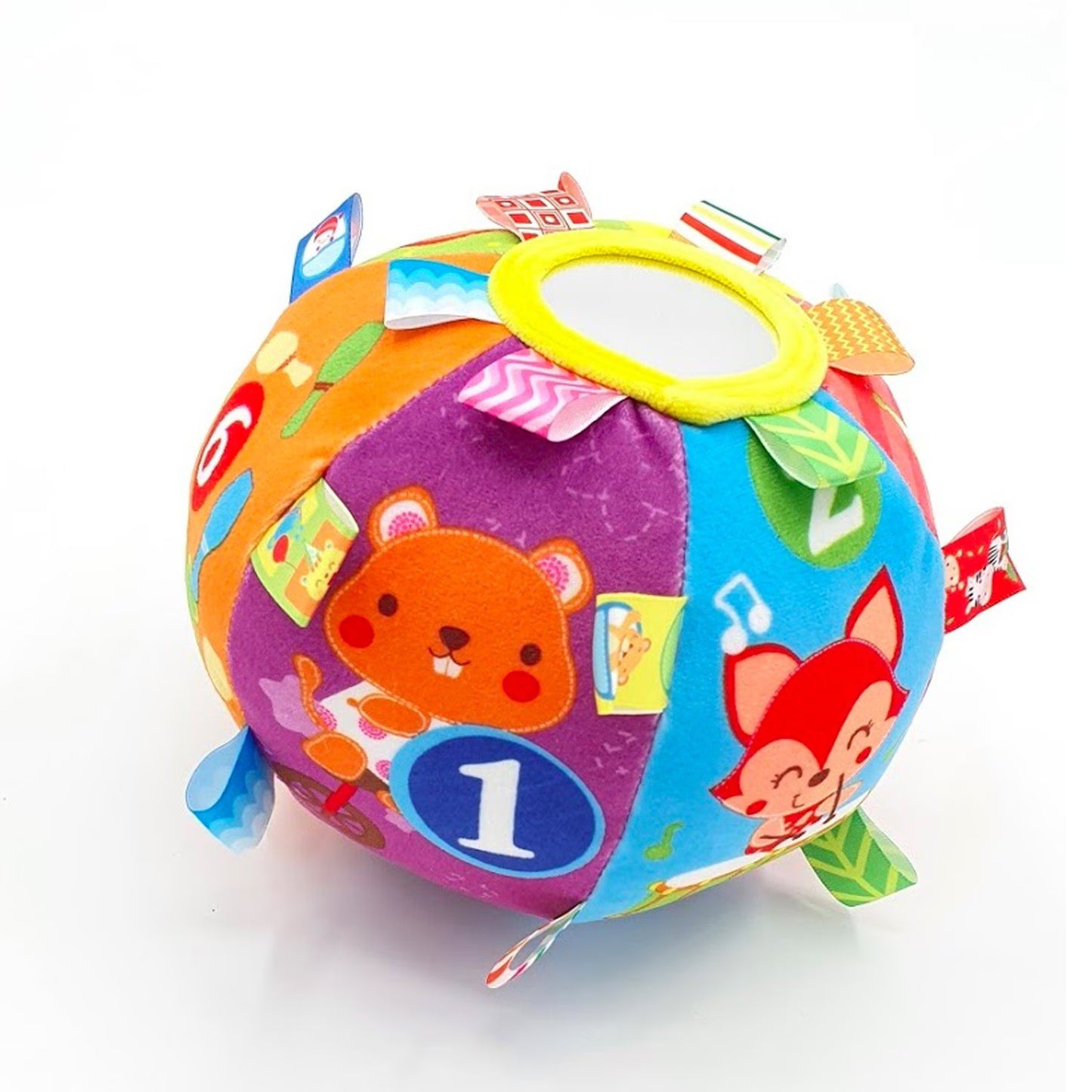 Minge senzoriala textila cu oglinda pentru bebelusi