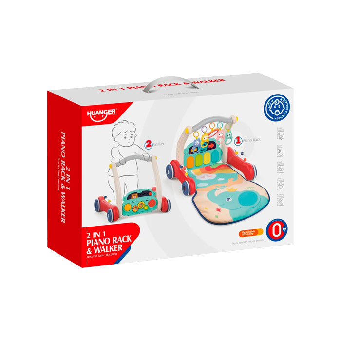 Centru de Activitati 2-in-1 pentru Bebelusi - Salteluta si Premergator Interactiv cu Pian