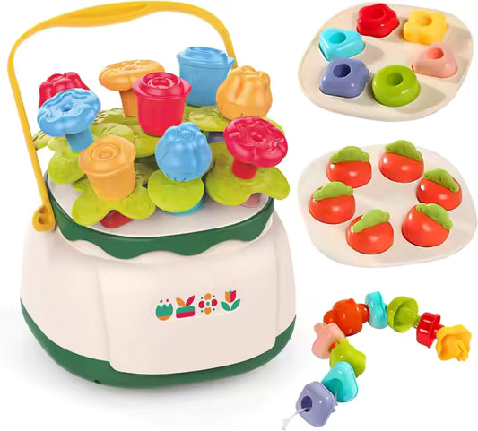 Jucarie educativa si creativa pentru bebelusi Cos cu Flori 