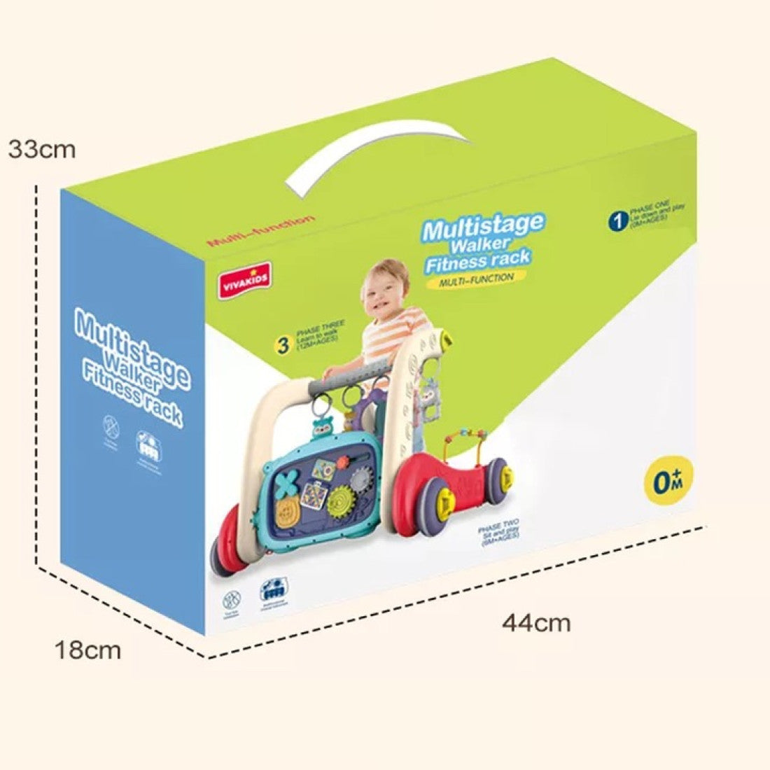 Antemergator interactiv si saltea de joaca bebelusi Multistage Walker 3 in 1