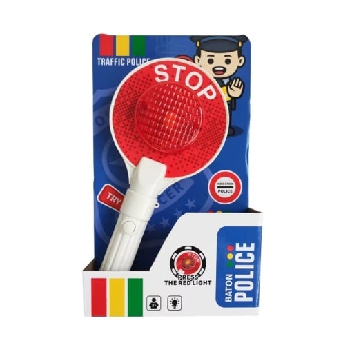 Baston de politie de jucarie, STOP, pentru copii 3+