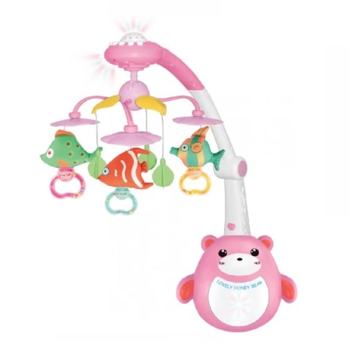 Carusel patut, proiectie stelute, 3 tipuri proiectie, telecomanda, albastru