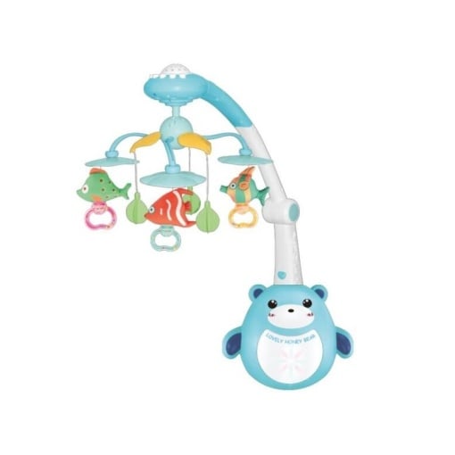 Carusel patut, proiectie stelute, 3 tipuri proiectie, telecomanda, albastru