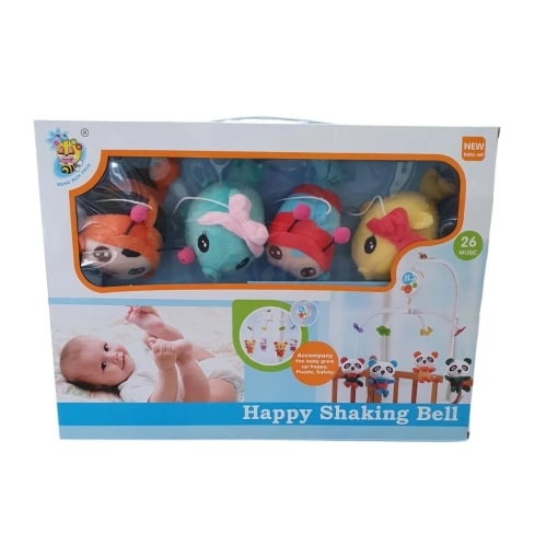 Carusel rotativ pentru patut, Shaking Bell, cu figurine din plus detasabile, multicolor