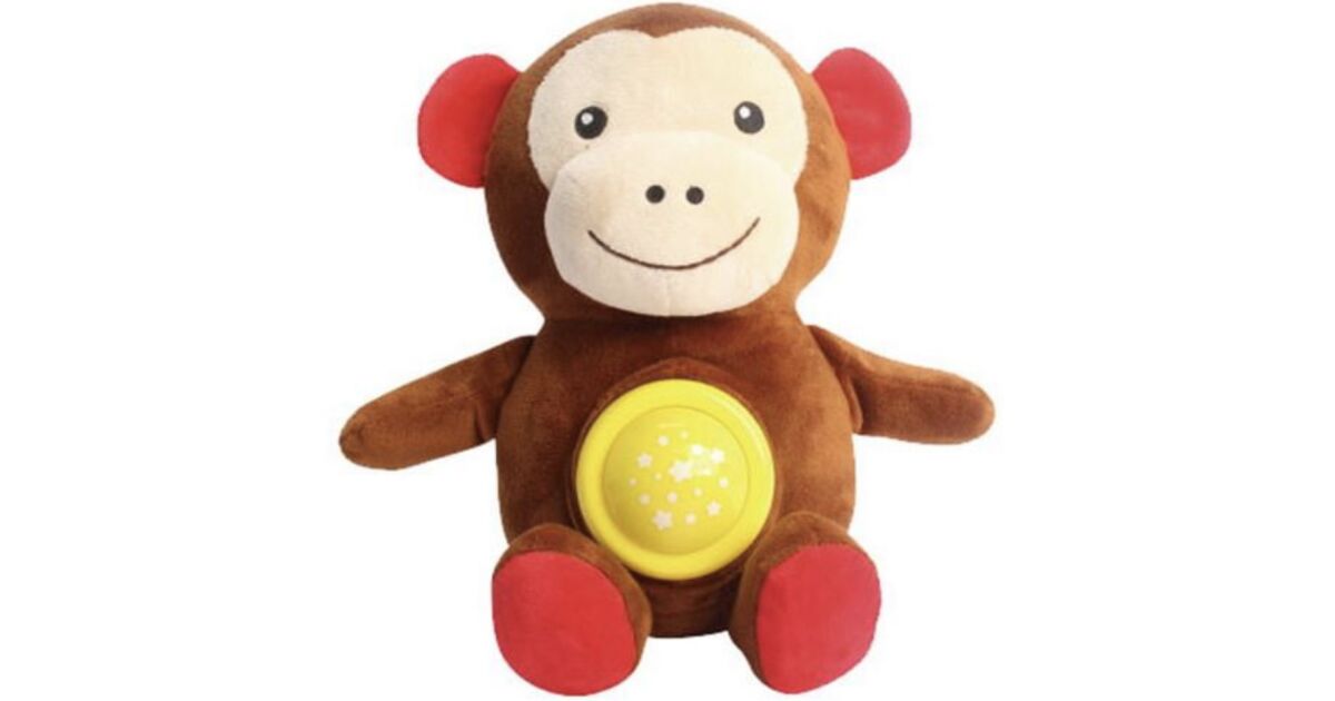 Jucarie de plus cu proiectie de lumini si muzica, maimutica maro