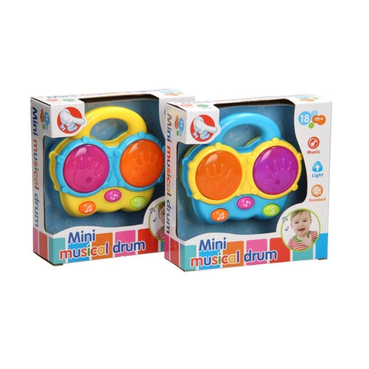 Jucarie pentru copii 18 luni+ Tobe cu Lumini si Sunete, galben/albastru