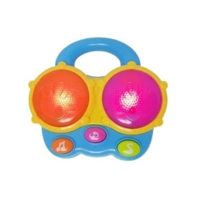 Jucarie pentru copii 18 luni+ Tobe cu Lumini si Sunete, galben/albastru