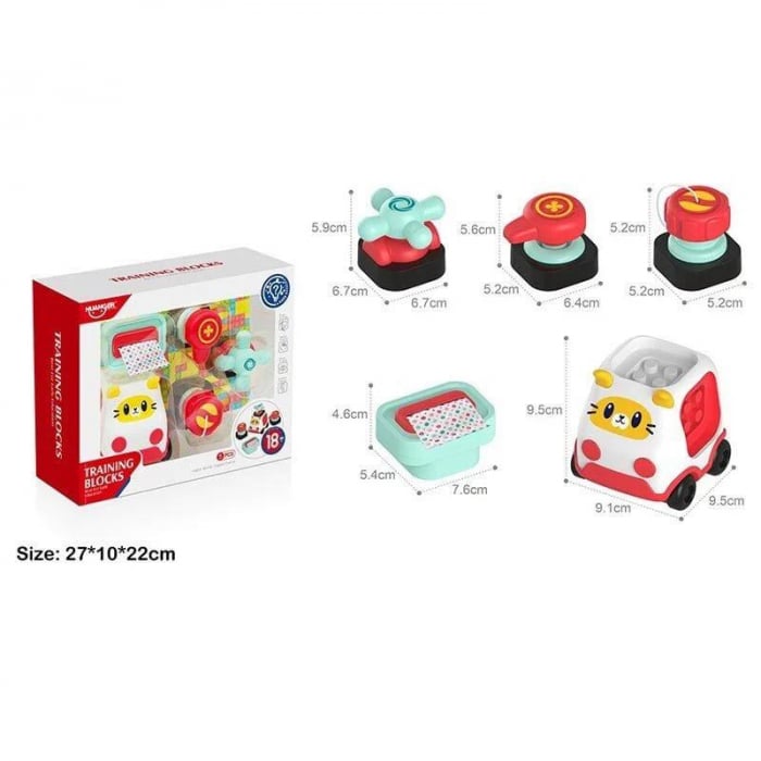 Set 5 Jucarii Busy Board Interactiva Masinuta 