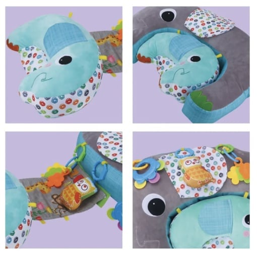 Perna 5 in 1 multifunctionala pentru bebelusi, jucarii zornaitaore si dentitie bebe