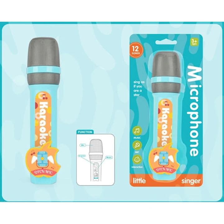 Microfon pentru copii cu muzica - albastru