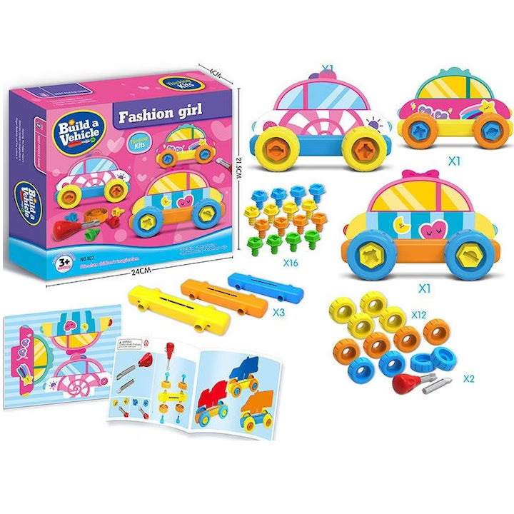 Set de constructie DIY, 3 masini Fashion