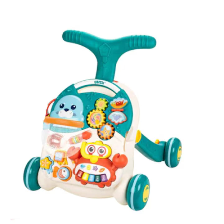 Antepremergator Malplay 2 in 1, cu jucarii detasabile, albastru,rosu