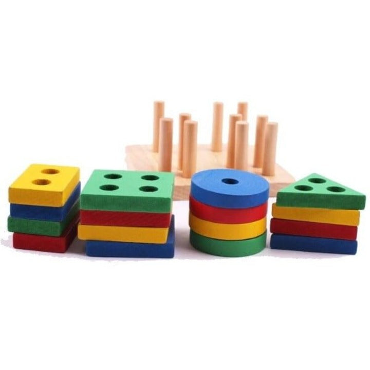 Forme geometrice din lemn de sortare