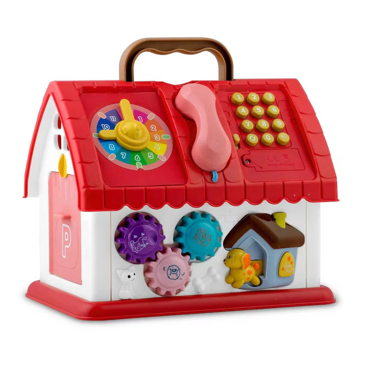 Casa de jucarie cu telefon interactiv, sunete, volan si butoane