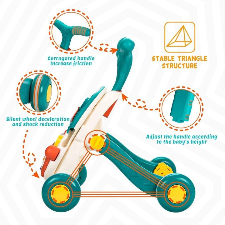 Antepremergator Malplay 2 in 1, cu jucarii detasabile, albastru,rosu