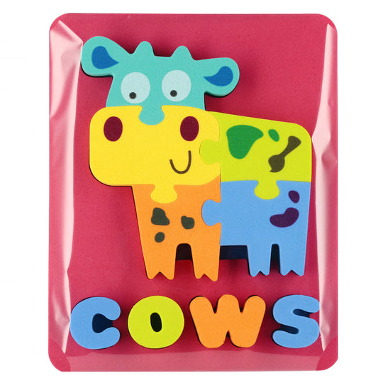 Puzzle animale colorate, set 12 bucati