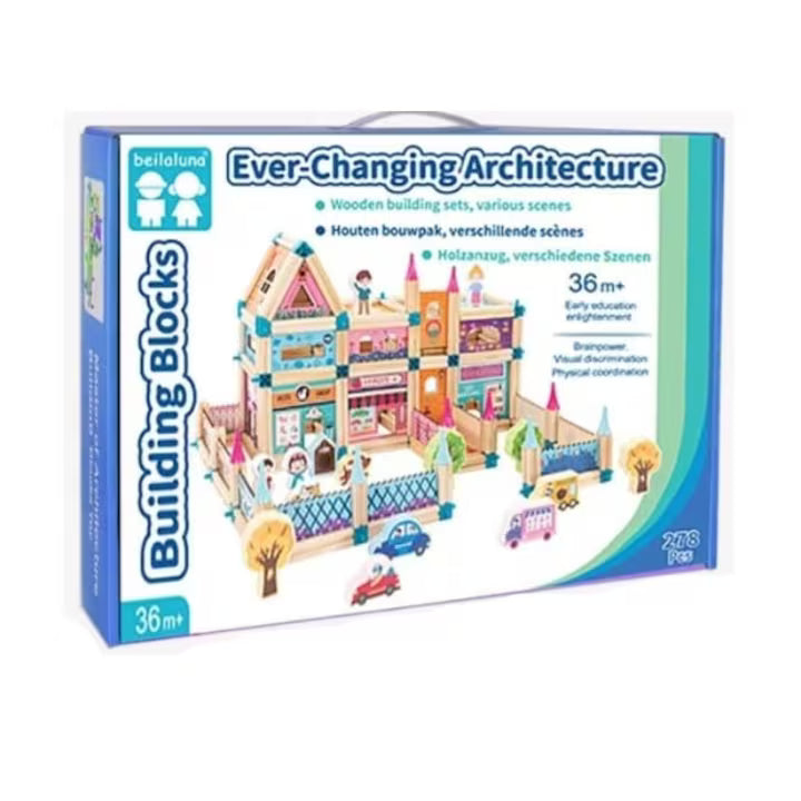 Jucarie de lemn - set construit 298 buc BLLN3805