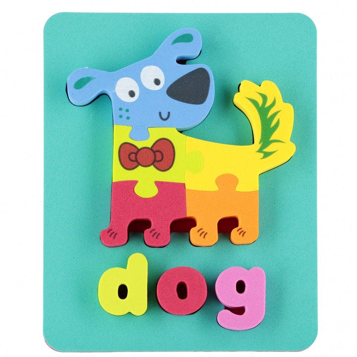 Puzzle animale colorate, set 12 bucati