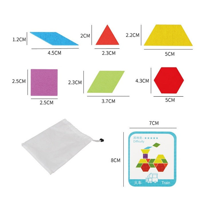 Joc Lemn Tangram 155 bucăți