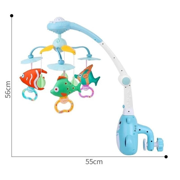 Carusel patut, proiectie stelute, 3 tipuri proiectie, telecomanda, albastru