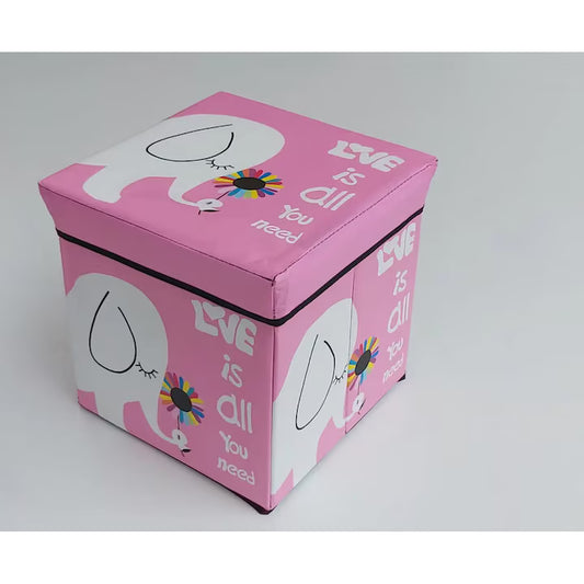 Cutie pliabila pentru depozitarea jucariilor cu elefant,roz