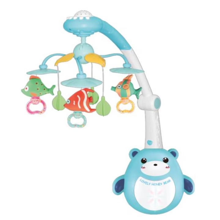 Carusel patut, proiectie stelute, 3 tipuri proiectie, telecomanda, albastru