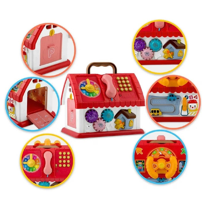 Casa de jucarie cu telefon interactiv, sunete, volan si butoane