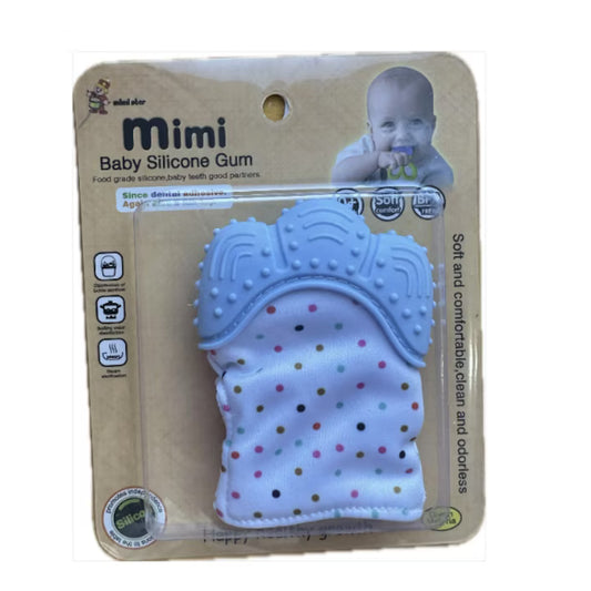 Manusa din silicon pentru dentitie bebe, albastru