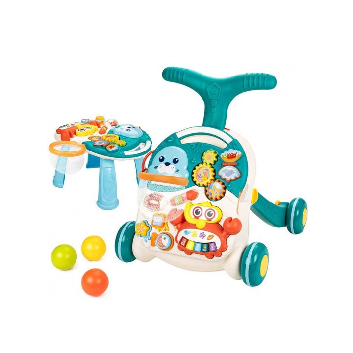 Antepremergator Malplay 2 in 1, cu jucarii detasabile, albastru,rosu