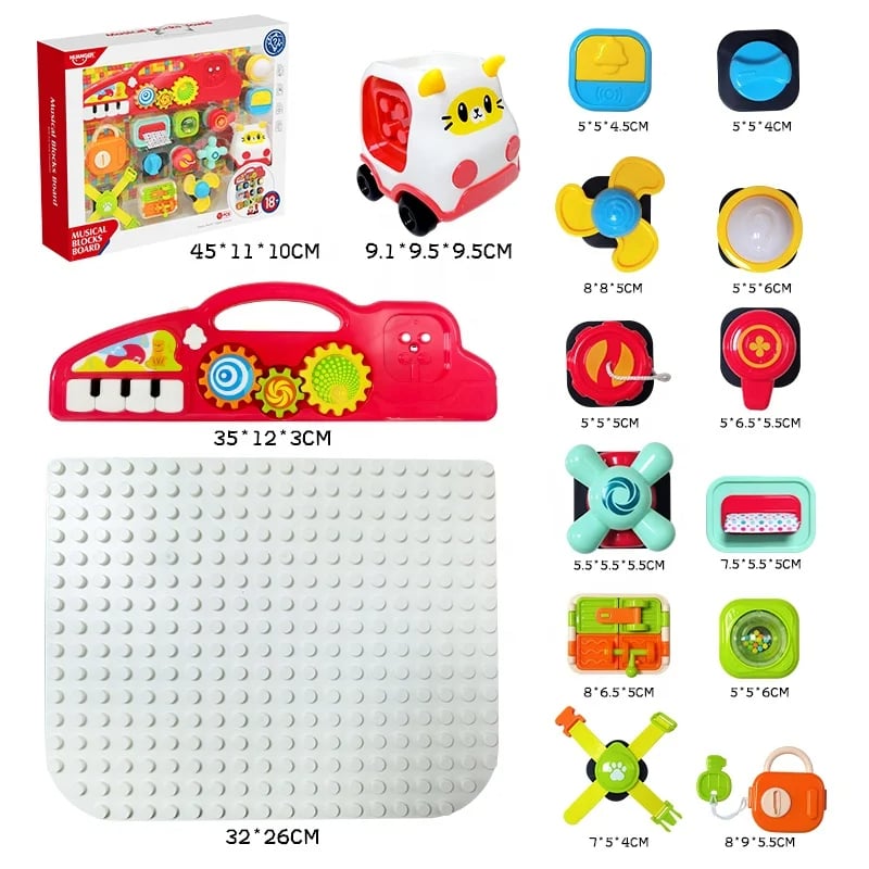 Set Interactiv Educational 2-in-1 - Panou Muzical si Masinuta cu Activitati
