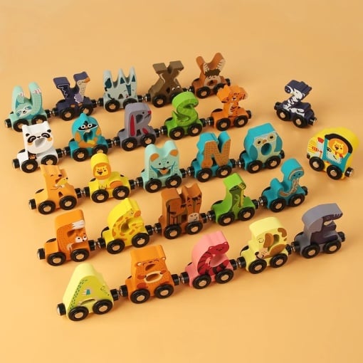 Jucărie de Lemn Tren Magnetic